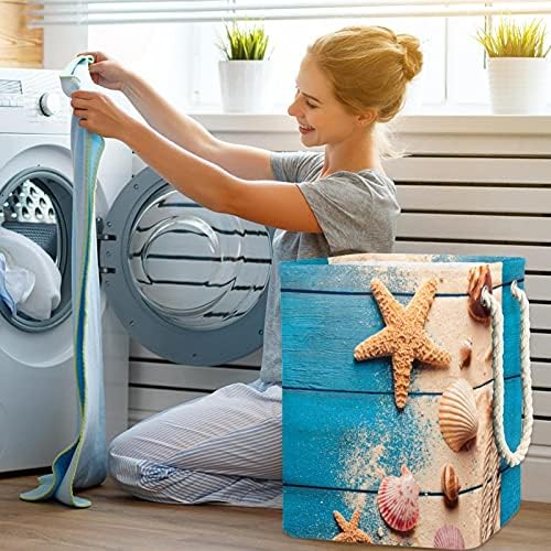 Incomer lavanderia cestar conchas de verão starfish lavanderia cestas de lavanderia de lavar roupa de lavar roupas de roupas para dormitório