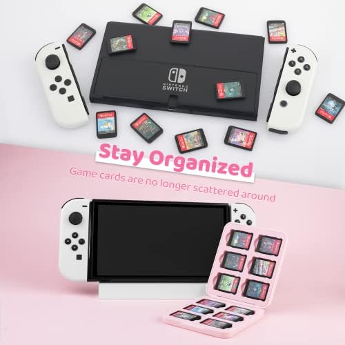 Fundo 12 Caso de armazenamento de slots de cartas de jogo para Nintendo Switch e Switch OLED, Bonic Girl Pattern