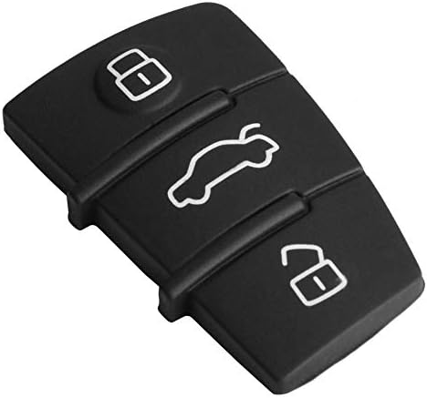 3 botões chaves fobs tampas remotas titular de caixa de capa de capa de capa de capa de capa de casca de borracha de borracha de borracha de borracha para o suporte da jaqueta para A3 A4 A6 A8 TT Q7 S6 Replacemen （Black)