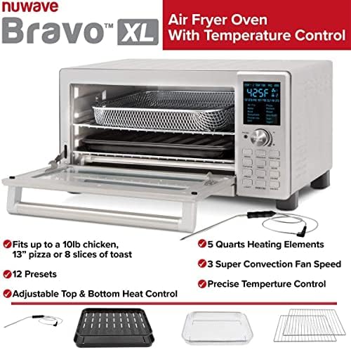Nowave Bravo XL Forno de convecção de 30 quartos com tecnologia de infusão de sabor com sonda de temperatura digital integrada;