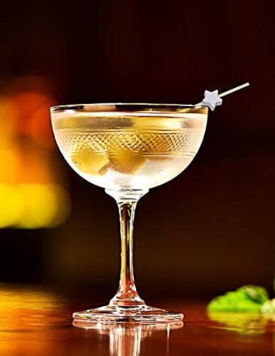 SOTEKXY Cocktails de coquetel de estrela de prata, picaretas de coquetel de bambu, palitos de comida, palitos de dente agitando palitos de madeira, bastões de café de madeira, 12 cm