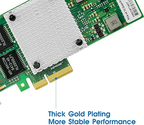 Cartão de rede de gigabit de hução, 10/10/1000Mbps Quad-ports ports RJ45 Adaptador Ethernet de cobre, com chip Intel