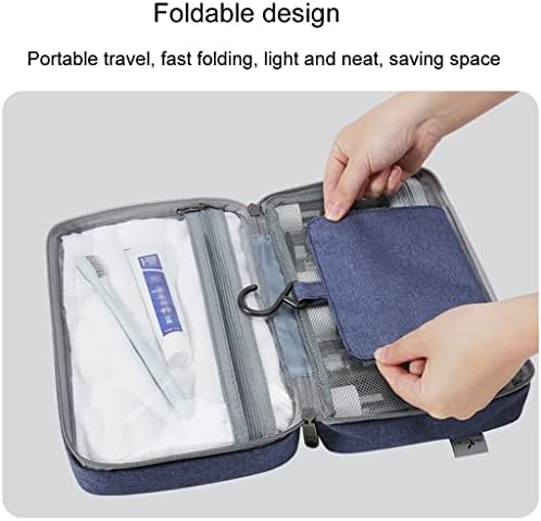 Bolsa de higiene pessoal de viagem masculina do GLJ, as mulheres podem pendurar bolsa de cosméticos, separação seca e úmida, dobrar o saco de armazenamento portátil com compartimentos