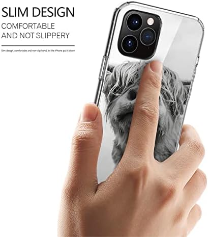 Capa de telefone compatível com iPhone 14 Samsung 15 Highland X Cow SE 2020 em XR Black 7 e 13 White 8 11 12 Pro Max 14 Acessórios à prova d'água Scratch