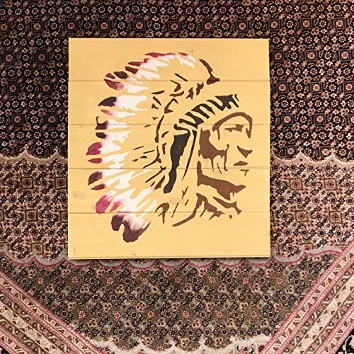 Chefe dos nativos americanos estênceis para pintar na tela melhor vinil grande cocar indígena Indiail estêncil estêncil para