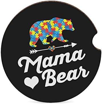 Mama Bear Autismo Autismo Coasters Absorvente Absorvente Copo da Copa da Fashion Cup com dedo Notch 1pcs