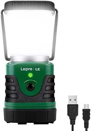 LED LED Camping Lanterna recarregável, 1000lm, 4 modos de luz, Banco de energia de 4400mAh, IP44 à prova d'água, lanterna de lanterna perfeita para emergência de furacões, caminhada, casa e muito mais, cabo USB incluído