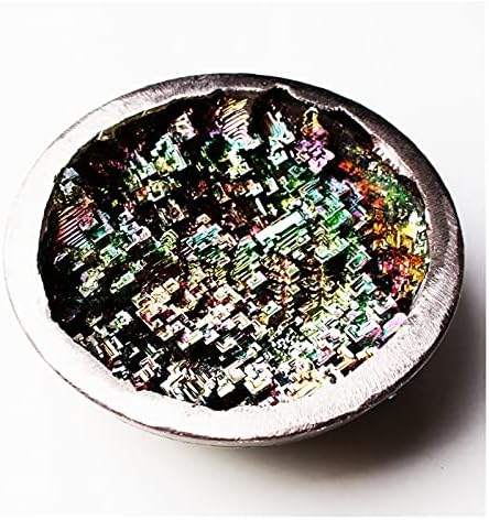 Laaalid xn216 1pc arco -íris colorido bismuth bismuth metal mineral amostras redondas em forma de bonsai jardim decoração natural