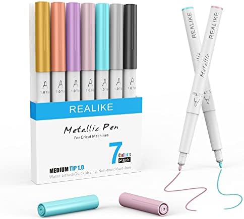 Cenas metálicas reais para Cricut Maker 3/fabricante/explorar 3/ar 2/ar, canetas marcadoras multicoloridas conjunto de 7