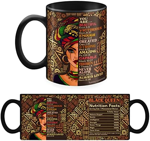 Kozmoz Inspire Black Queen Nutrition Facts Coffee Caneca - Rainha Africana Presente - Empoderamento das Mulheres Negras - Caneca