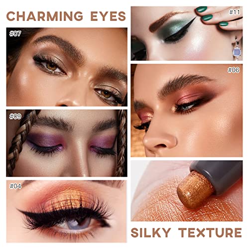 Lokfar Eye-Shadow Stick Makeup Cosmetics Eye Brilhadora de olhos, lápis de sombra de creme rotativo, sombra de brilho de brilho