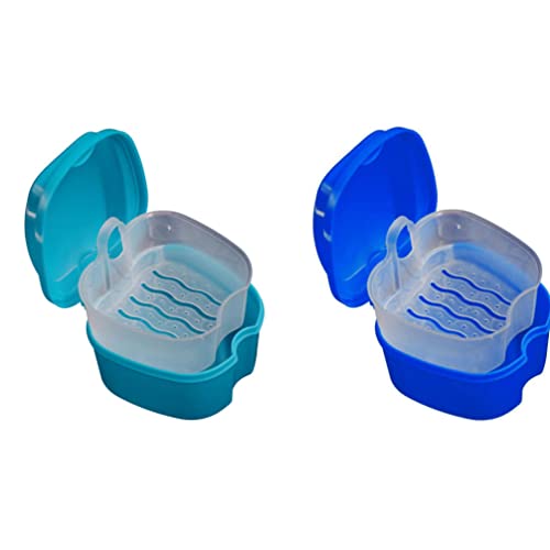 TOFFICU Retentor de caixa de dentadura Copa da dentadura Caixa de banho CULHA Caixa de armazenamento portátil Caixa de dentes