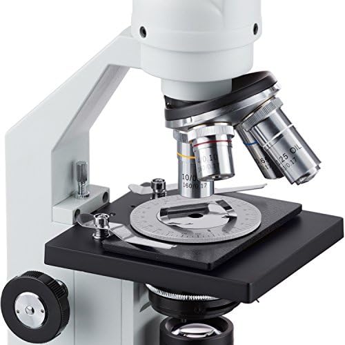 Kit de polarização simples da amscope pzk para microscópios compostos, estágio redondo graduado, lente de 1-1/8