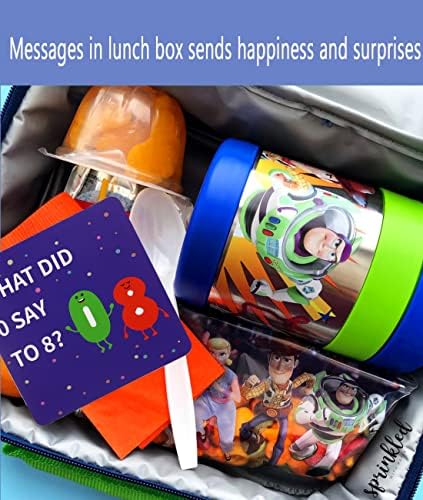 Tinuos Lunch Box piadas para crianças 60 cartas motivacionais e inspiradas designs fofos com perguntas e respostas notas de almoço