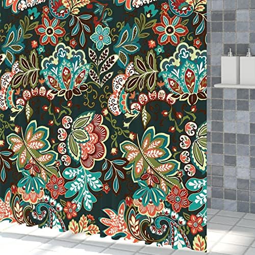 Leowefowa Curta do chuveiro Paisley Vintage Retro Arte étnica impressão Mandala Classic Floral Banheiro Curta
