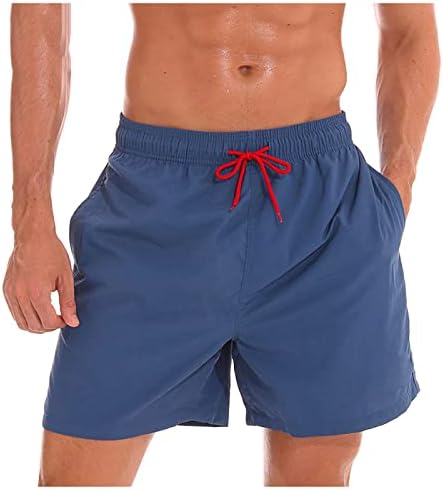 Wenkomg1 Swim Turncos para homens, shorts de shorts quadrados de shorts quadrados de short de shorts quadrados de shorts de maiô seco rápido com forro de malha