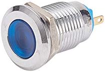 OTHMRO 12V Indicador LED LUZ, 25,6mm/1,01 polegada M12 Painel de casca de metal Montante lâmpada de sinal à prova d'água com o anel O, azul 1pcs piloto de lâmpada de sinal de traço personalizado