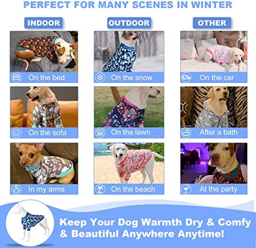 LOVINPET PJS DOG GRANDE - Roupas de estimação quentes de inverno para cães pequenos, roupas de tecido de flanela adequadas para a