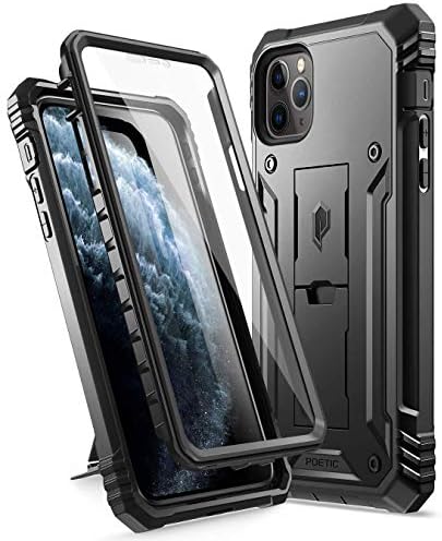 Poetic iPhone 11 Pro Max Rugged Case com tampa protetora à prova de choque dupla, de cor de corpo inteiro, protetor de tela integrado,
