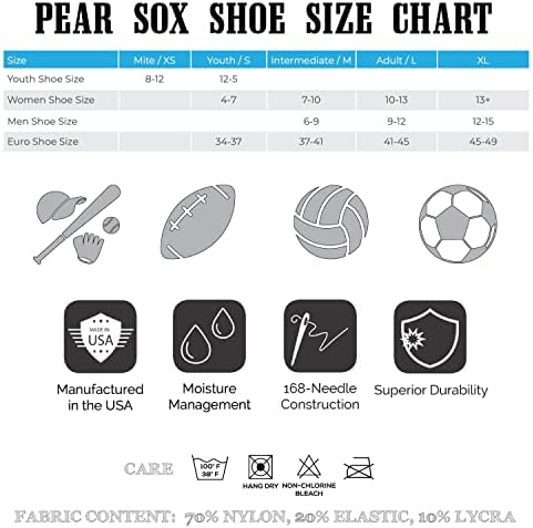 Pear Sox listrado de beisebol OTC, softbol, ​​meias de futebol marinho, laranja, branco