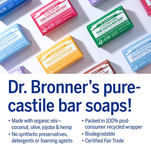Dr. Bronner's-Sabão de barra pura-cítricos, fabricado com óleos orgânicos, para rosto, corpo e cabelo, gentil e hidratante,