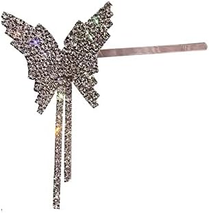 Bybycd Butterfly Hair Clips Moda 1 PCS Estilo coreano Berja brilhante Clipe Crystal Rhinestone Butterfly Butterfly Tassel Hairpin