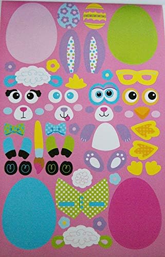 Livro de adesivos de Páscoa -ovos decorados com rostos e orelhas de coelho FUNCIONAÇÃO ATIVIDADE DE Páscoa Buddies de ovos