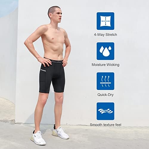 Roxdme 5 ou 1 pacote shorts de compressão homens standex shorts esportivos de treino atlético executando calcinhas de performance