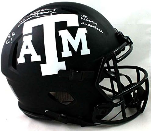 Johnny Manziel assinou o Texas A&M Eclipse Authentic Helmet com 3 INSC - JSA W Auth - Capacetes da faculdade autografados