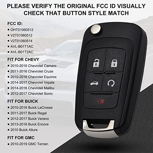 Chaves FOB Substituição Fits para Chevy Cruze Equinox Camaro Impala Sonic Malibu, GMC Terrain, Buick Lacrosse Regal