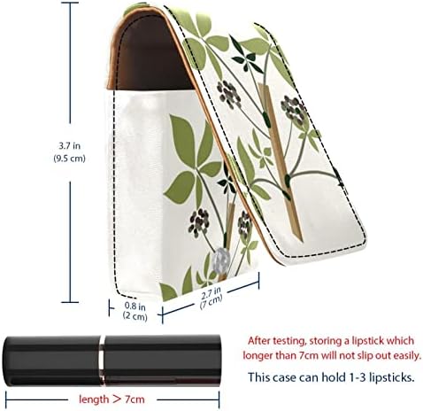Caixa de batom de Oryuekan com espelho bolsa de maquiagem portátil fofa bolsa cosmética, mola de padrão de planta minimalista