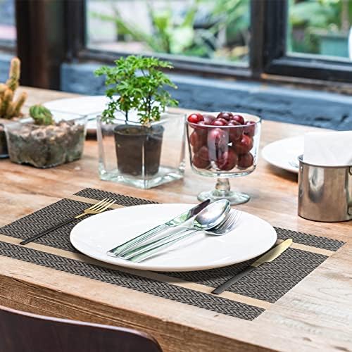 Tapetes de mesa em 4, a calor resistente a riscos não deslizam dobrável e lavável placemat para decoração de mesa de