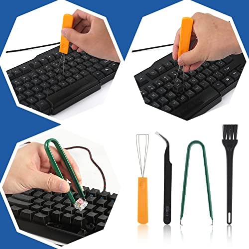Conjunto de puxador de chave de teclado mecânica, kit de puxador de chaves de chave de teclado com 1 pincel de limpeza