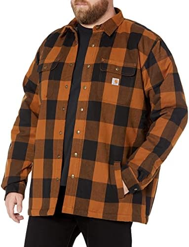 Carhartt Men's Relaxed Fit Heavyweight Flannel Sherpa forrado a camisa