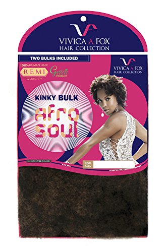 Vivica A Fox Hair Collection HKBK16-V Human Hair Hair Afro Curl Extensão em massa enlameada, 1, 5,8 onça