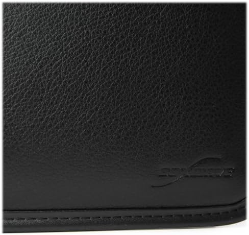 Caso de ondas de caixa compatível com Barnes & Noble Nook Glowlight 4 - Elite Leather Messenger bolsa, capa de couro sintético Design - Jet Black