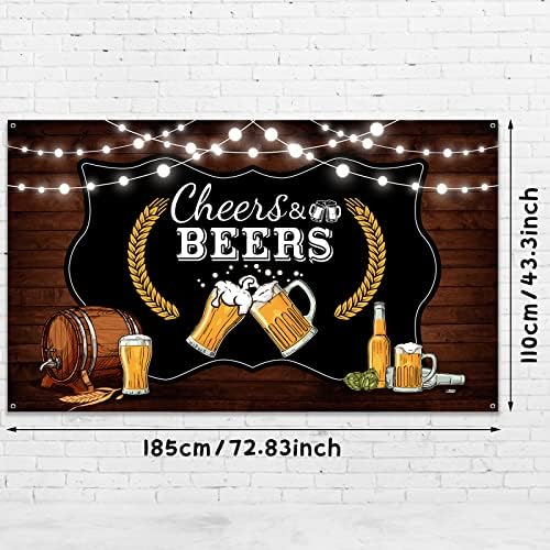 Cheers e cervejas decorações de festas, quadro de madeira rústico retro 30º 40º 50º Aniversário Tema Party Photograph