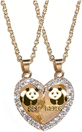 Colar de bff para 2 colar de amizade para 2 garotas fofas gatos panda astronautas colares de pendente melhor amigo para sempre jóias