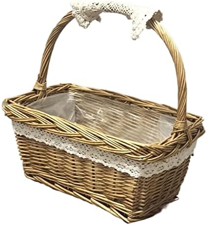 Xxxdxdp portátil cesto de flor de vime lua de cesto de ovo cesta arranjo de flor pequena cesta de tecido manual