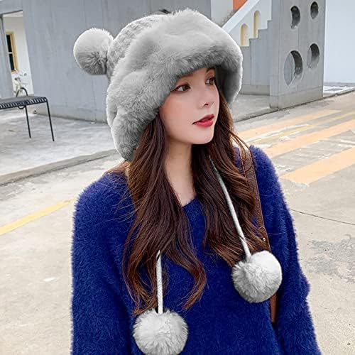 Chapéu de pompom de inverno para mulheres tricotar o chapéu de crochê feminino