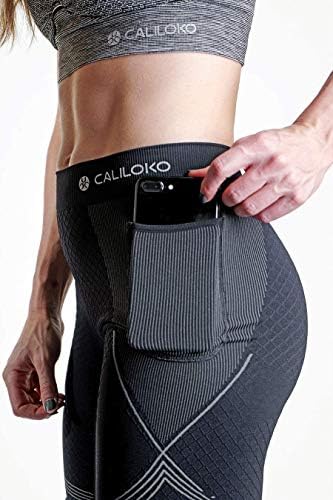 Caliloko - Shorts de corrida de Junipero - roupas de compactação com bolsos - UPF 50