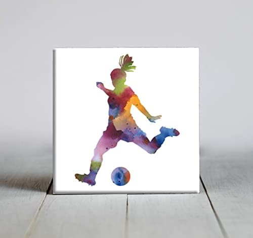 Abstrato jogador de futebol aquarela de arte decorativa
