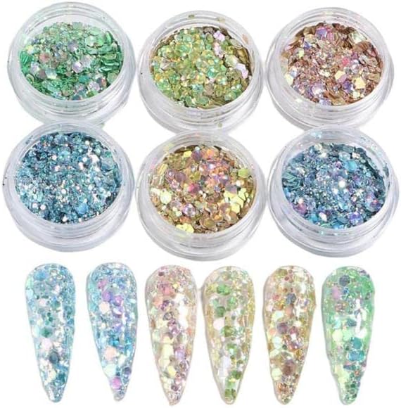 1 Conjunto de lantejoulas brilhantes de unhas de glitter Ultra -fino de lantejoulas de lantejoulas de decoração de manicure/encantos