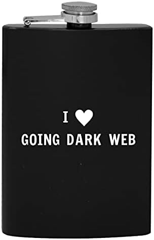 I Heart Love Going Dark Web - 8oz de quadril de quadril bebendo Alcool