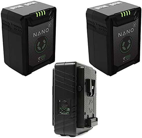 Core SWX Nano Micro 14.8V 147WH Bateria de Ion Li-Ion V-Mount, 2 pacote com carregador duplo