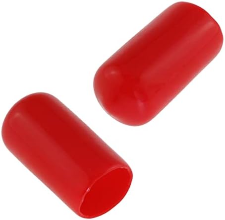 Luorng 60pcs Protetores de rosca de parafuso de 10 mm Tampa de proteção de borracha vermelha tampa redonda de protetora para parafusos