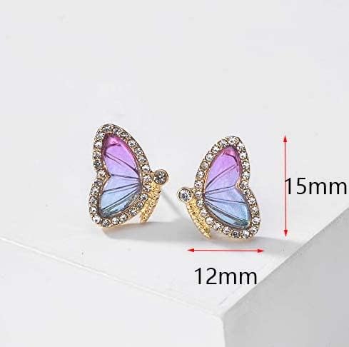 Brincos de borboleta jóias de moda de insetos doces para garotas do presente feminino