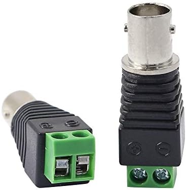 Conector feminino Pngknyocn BNC BNC a 2 Terminal de parafuso Sem adaptador de solda para transmitir CABO COAXIAL CAT5 para a câmera