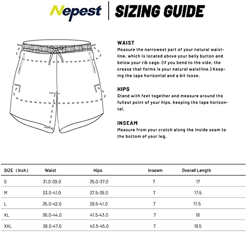 Nepest Mens 2-pacote rápido Shorts de corrida seco com bolsos com zíper, shorts de treino atlético de ginástica de 7 polegadas,