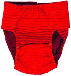 Fraldas de natação de barkertime para cães de hidroterapia - feitos nos EUA - faixas vermelhas fralda de natação à prova d'água para cães, xxl, com orifício de cauda